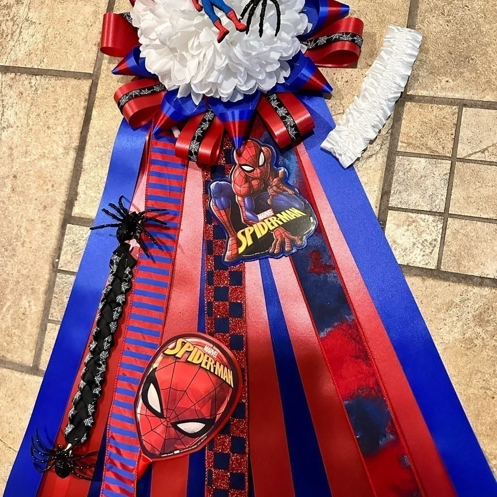 SPIDERMAN Mum Garter/Backpack mum  custom made can personalize sash money lei - Picture 4 of 17